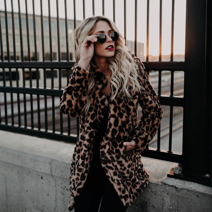 CLARISSA - LEOPARD PRINT FLEECE COAT