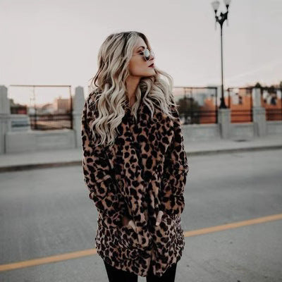 CLARISSA - LEOPARD PRINT FLEECE COAT