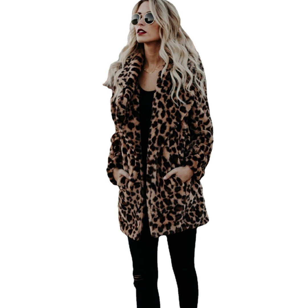 CLARISSA - LEOPARD PRINT FLEECE COAT